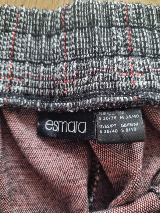 Szare spodnie w kratkę Esmara, r. m
