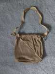Prosta lniana beżowa torebka worek eko boho handmade vintage