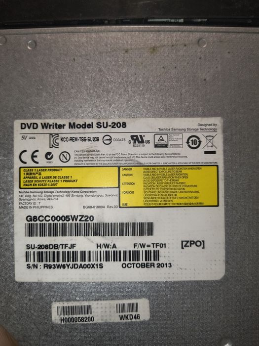 Toshiba Satellite odtwarzacz DVD ,CD