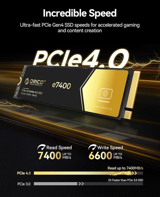 Orico m2 nvme 1Tb pcie 4.0 7ig740-pro ssd