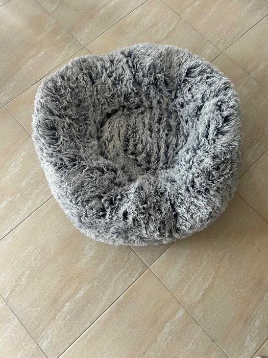 Legowisko ortopedyczne dla psa i kota 80 cm jasnoszare
