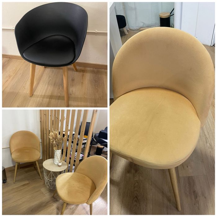 Cadeiras amarela e preta