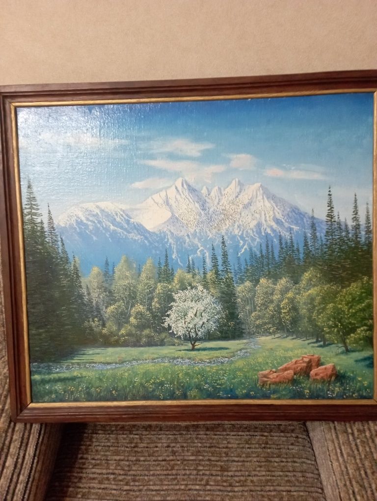 Картина горный пейзаж маслом