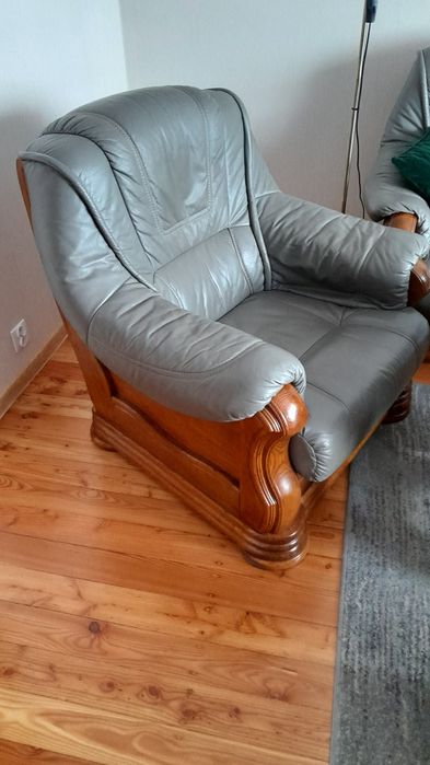 Wypoczynek skóra 3+2+1 + ława