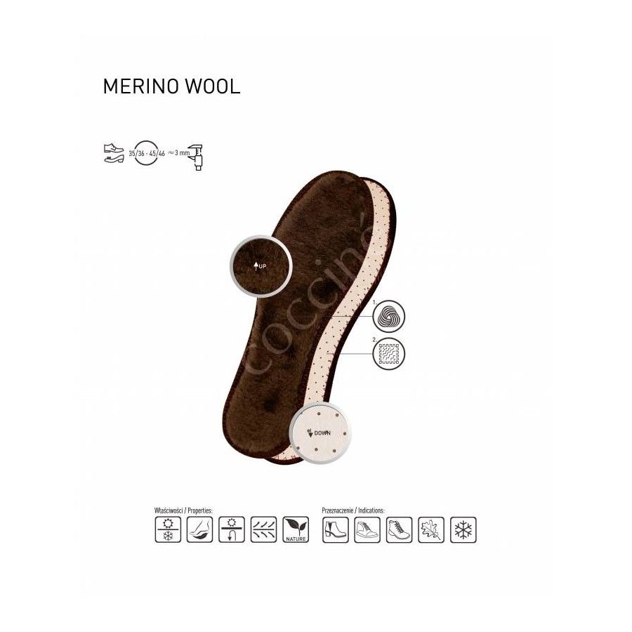 r.36 - wkładki do butów merino wool coccine