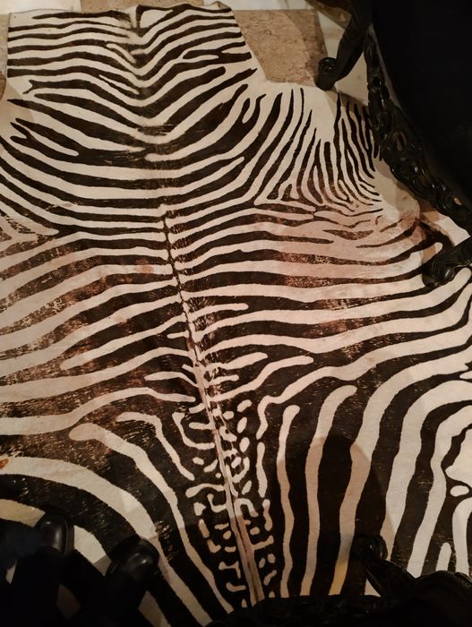 Tapete em pele genuína de Vaca natural com Design Zebra preta e branca