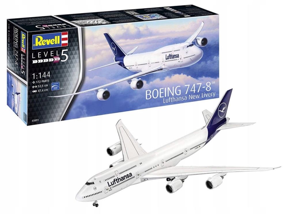 Model do sklejania Revell 03891 samolot BOEING 747-8 LUFTHANSA NEW