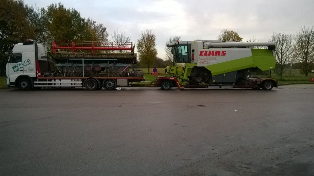 Transport kombajnów Claas Mega, Medion, Commandor, Avero,208,218,340