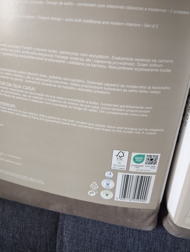 4 zasłony aksamitne welurowe Smukee 4x zasłona beżowa na kółkach