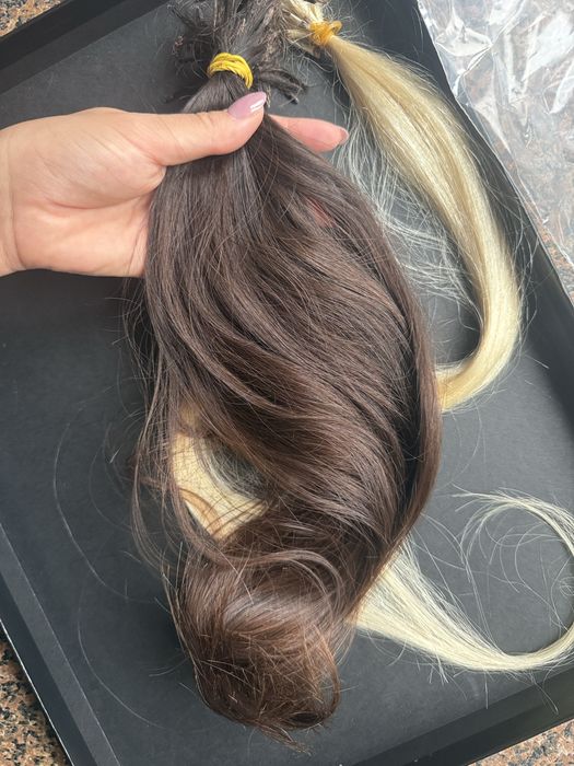 Натуральне волосся 35 см і блонд 56см