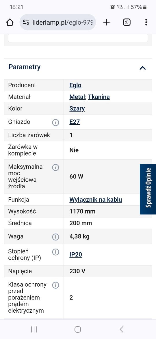 Nowoczesna lampa podłogowa