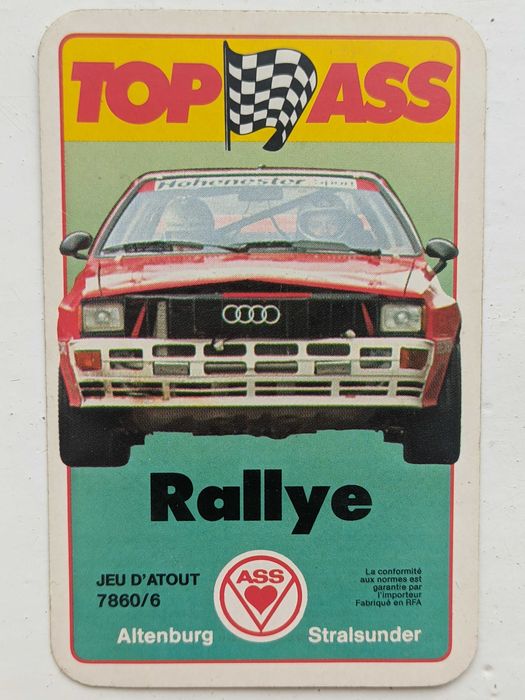 Top ASS Rallye 1988 карточки с изображением автомобилей ралли