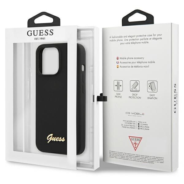 Etui Guess Silicone Script Gold iPhone 13 Pro Max 6.7" Czarny