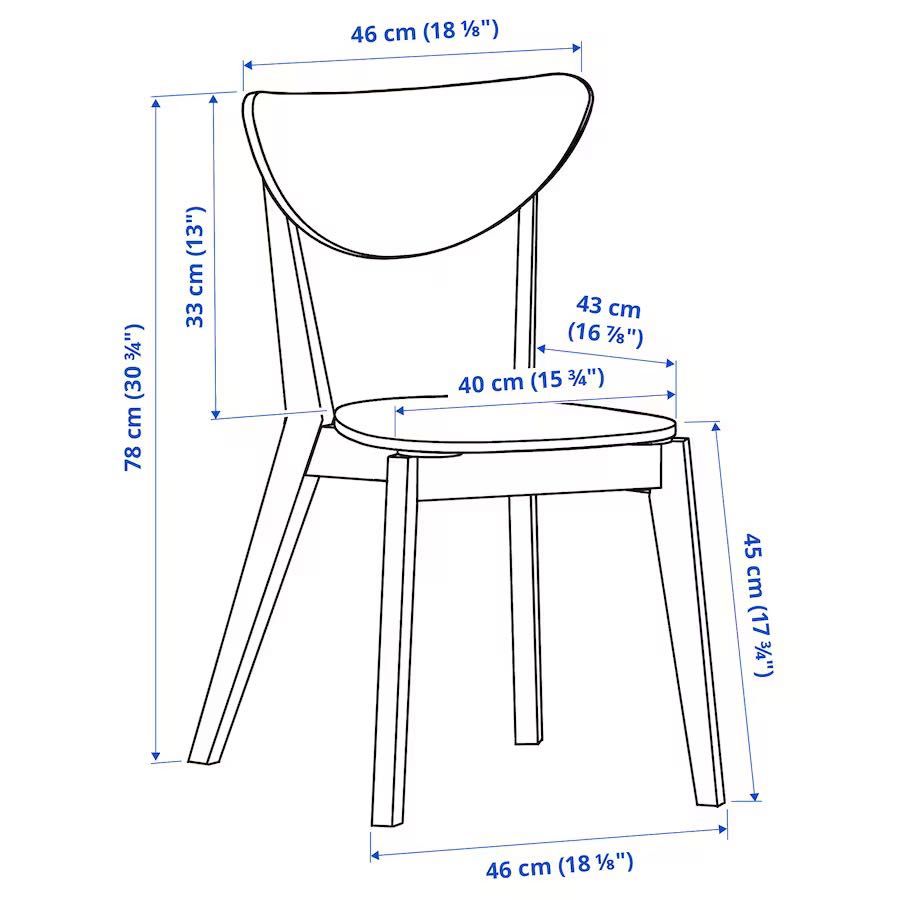NORDMYRA, 4 Cadeiras  branco/bétula