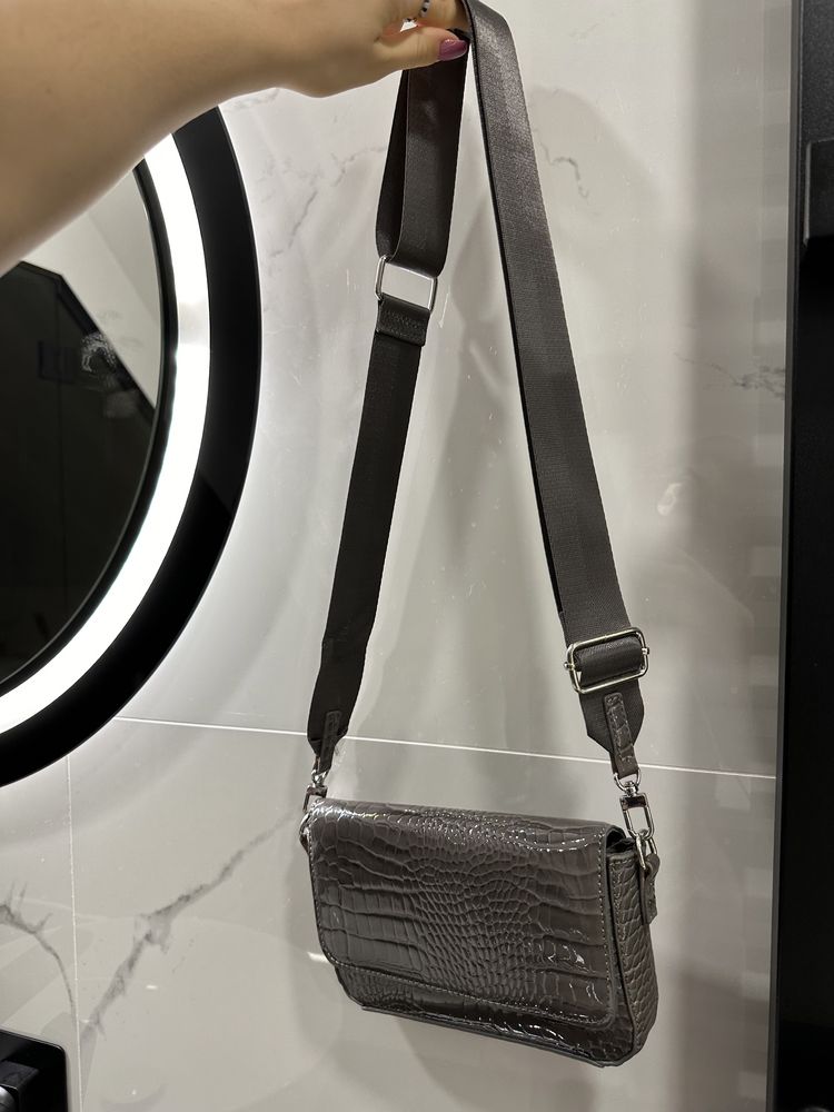 Torebka 3w1 dwa paski crossbody szeroki i wąski pasek kopertówka