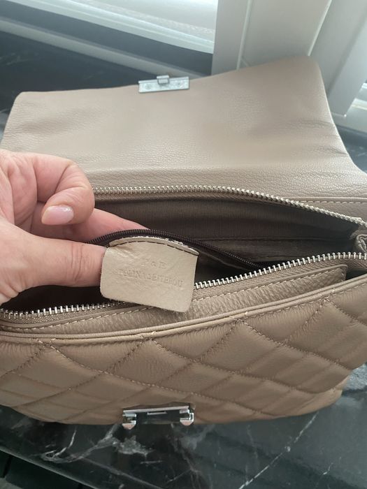 Сумка кожаная новая бежевая