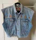 Kamizelka jeansowa vintage retro katana bezrękawnik jeans dżins Pepe
