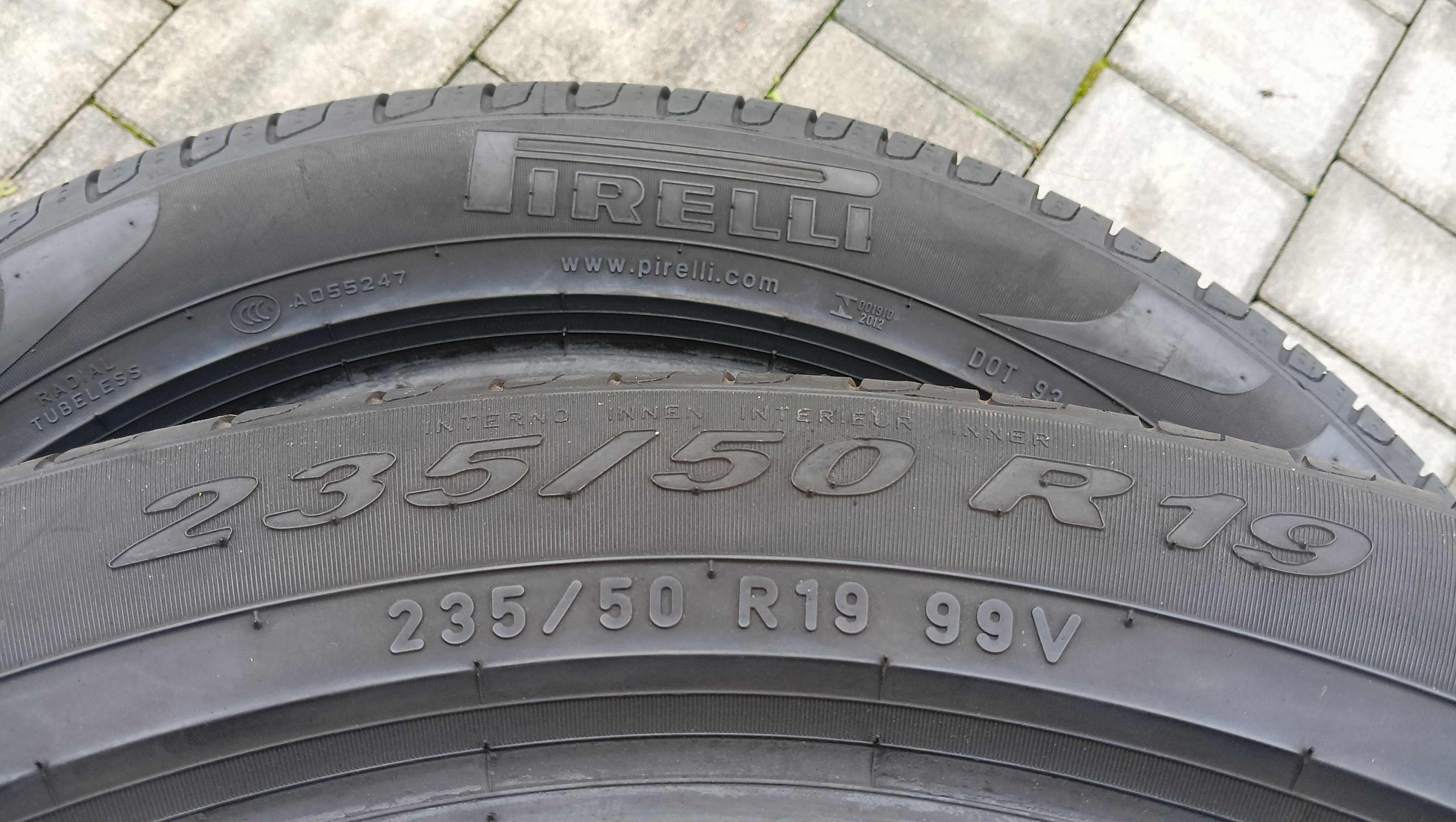 235/50r19  PIRELLI   99V  ,   2 opony  jak  NOWE ,  DEMO ,   9mm