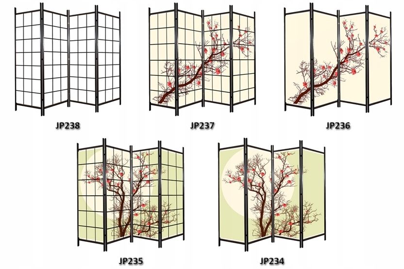 Parawan dekoracyjny kotara przegroda japoński orient 4 skrzydła