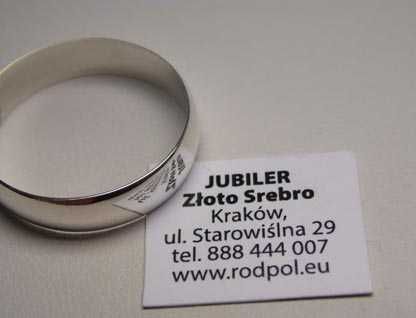 Srebrna półokrągła obrączka  R.26. 5,4 mm.