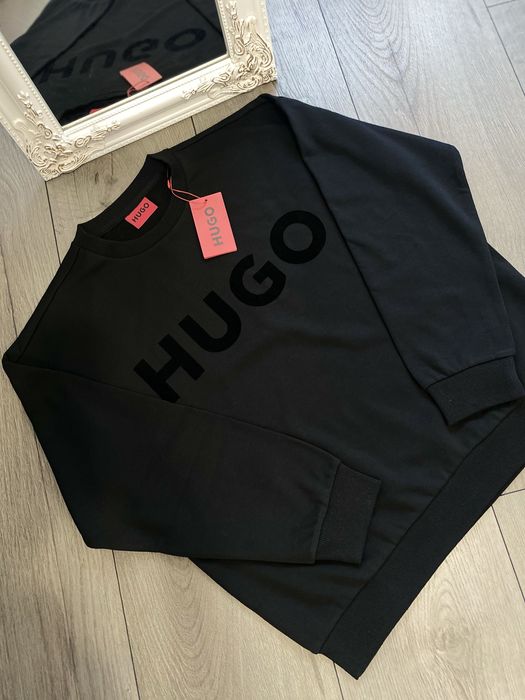 Світшот Hugo Boss, чоловічий світшот хуго бос, чорна кофта