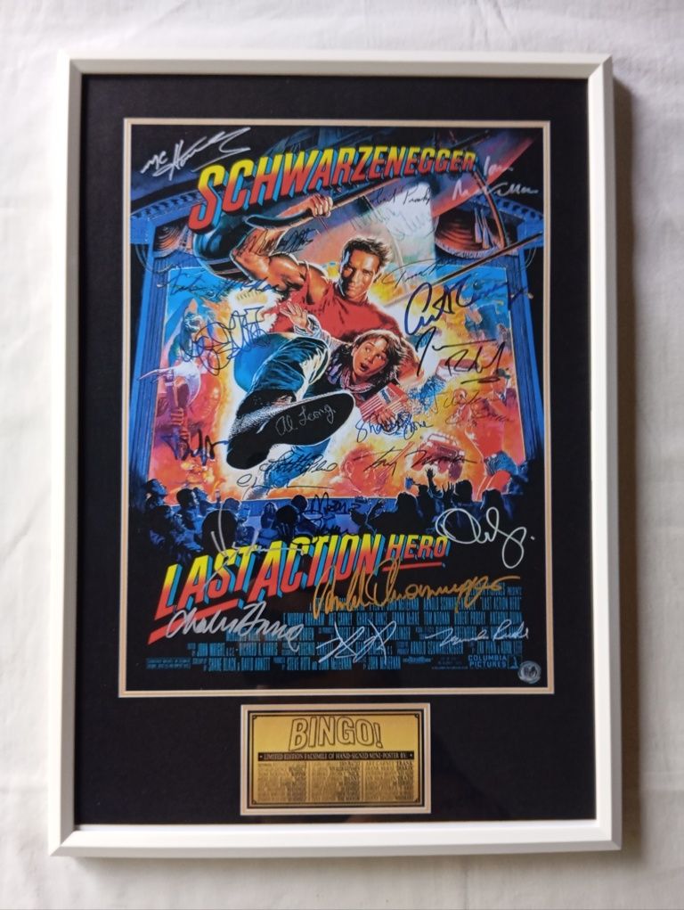 Moldura Filme Last Action Hero com Autógrafos (A4)