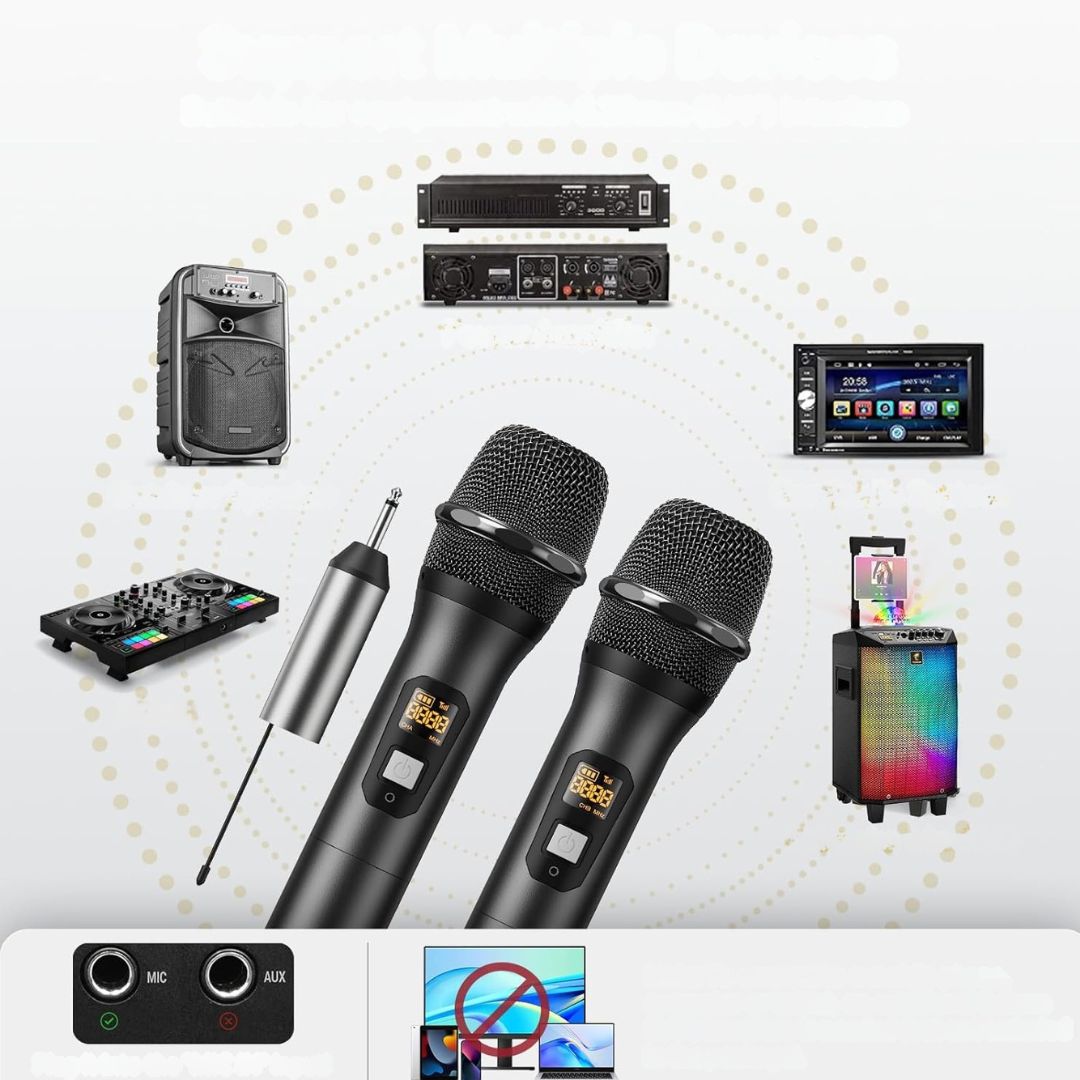 2x Bezprzewodowy Mikrofon UHF Dual z Odbiornikiem USB TONOR TW-630
