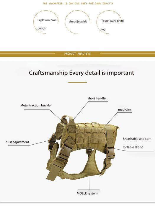 Тактическая шлея для  собак, тренировочный жилет, ошейник, шлейка.зоо