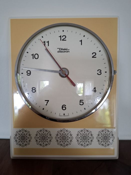 Zegar kuchenny ścienny Diehl dilectron porcelana 1960 r.