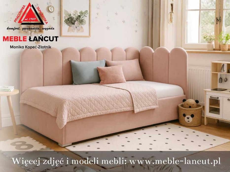 Łóżko młodzieżowe, dziecięce, tapczan Zoe - sprężyny bonel, schowek