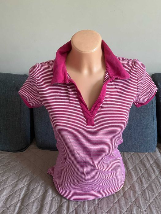 Tshirt damski C&A XS różowy paski