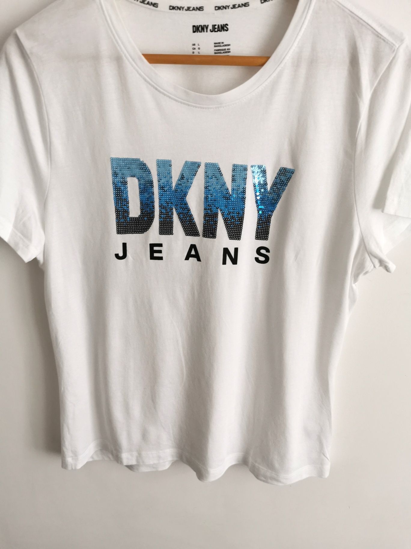 DKNY bluzka koszulka sportowa krótki rękaw damska L/XL