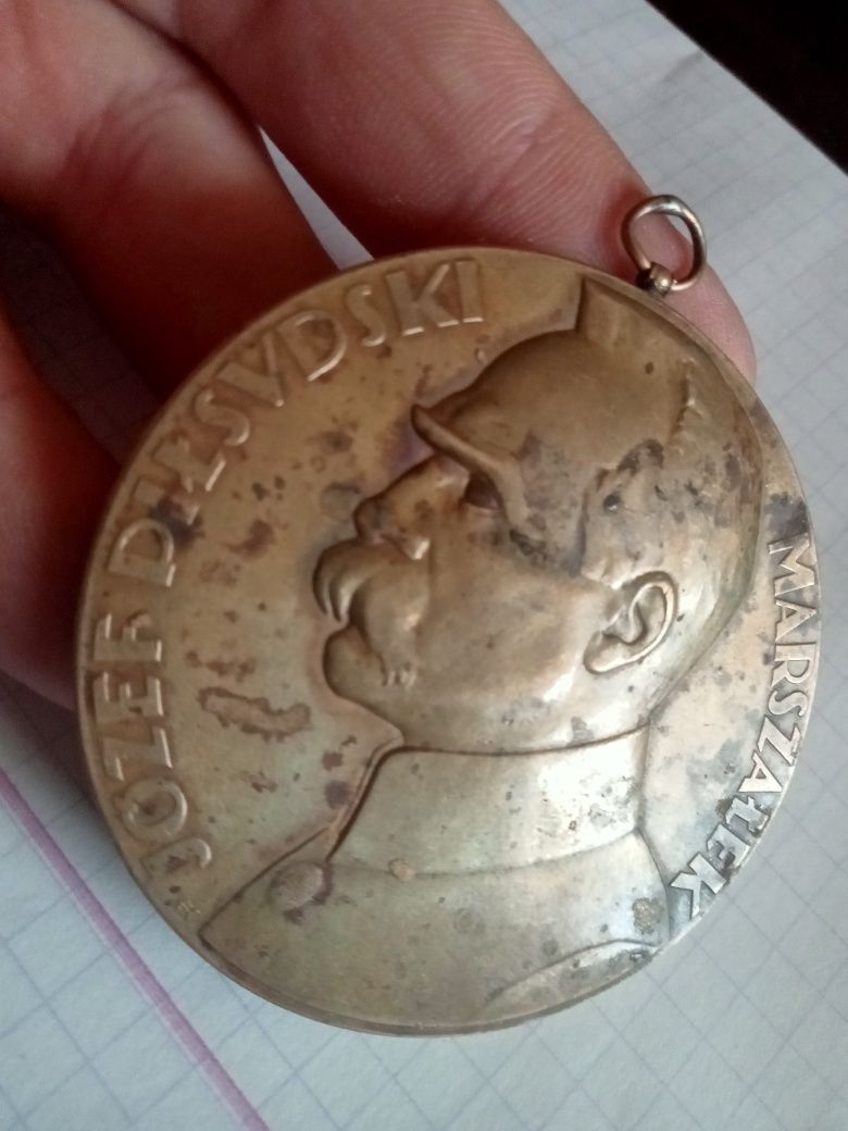 Medal pamiątkowy 2RP Józef Piłsudski okres 20lecie międzywojenne ANTYK