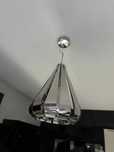 Lampa wisząca  sufitowa metal srebrny chrom