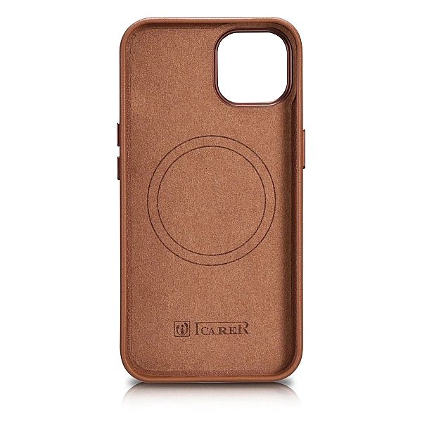 iCarer Case Leather pokrowiec etui z naturalnej skóry do iPhone 14 Plu