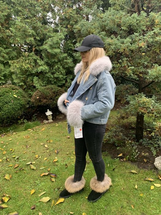 Kurtka dżinsowa ramoneska z futerkiem.