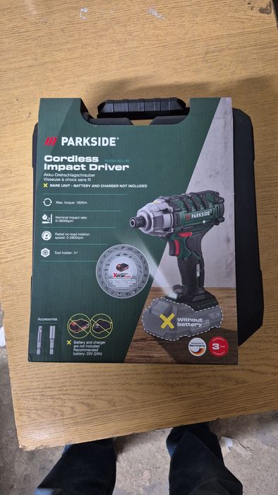 Аккумуляторный ударный шуруповерт, импакт, PARKSIDE  20v