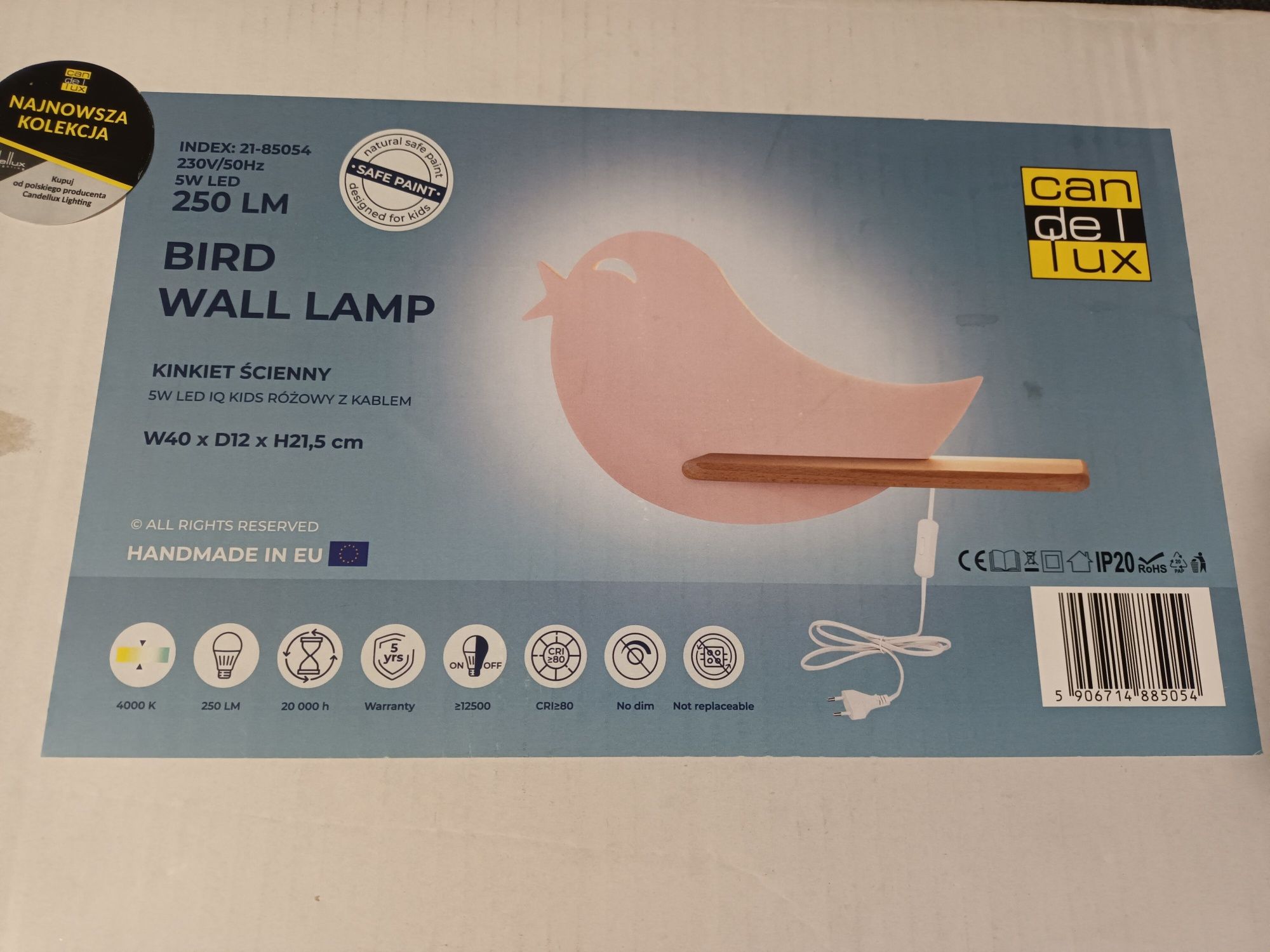 LAmpka półka ptaszek kinkiet  Bird wall lamp