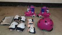 Patins criança tamanho 26-28 com capacete e proteções