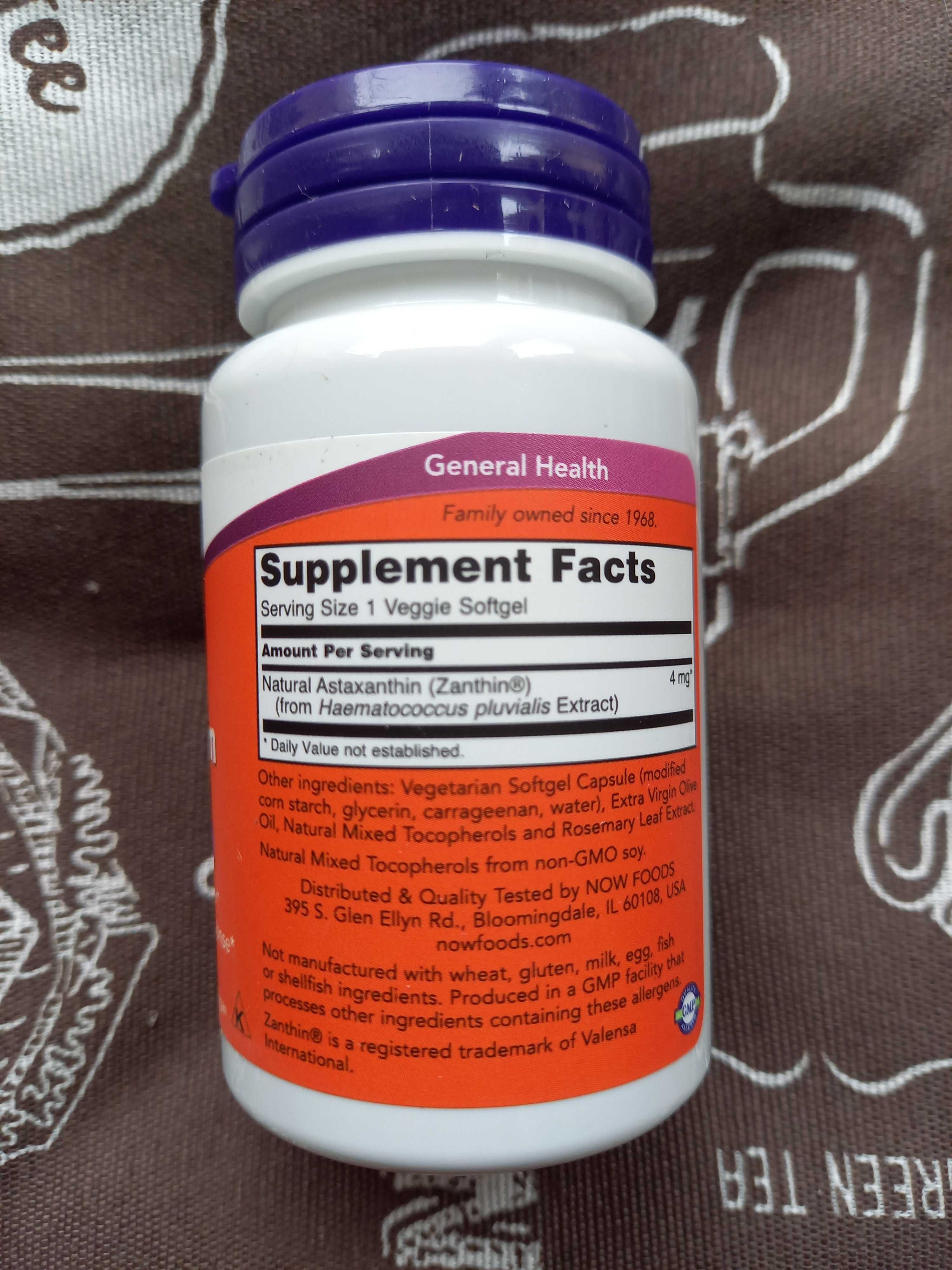 Now Foods Astaxanthin астаксантин антиоксидант life extension 4 10 12