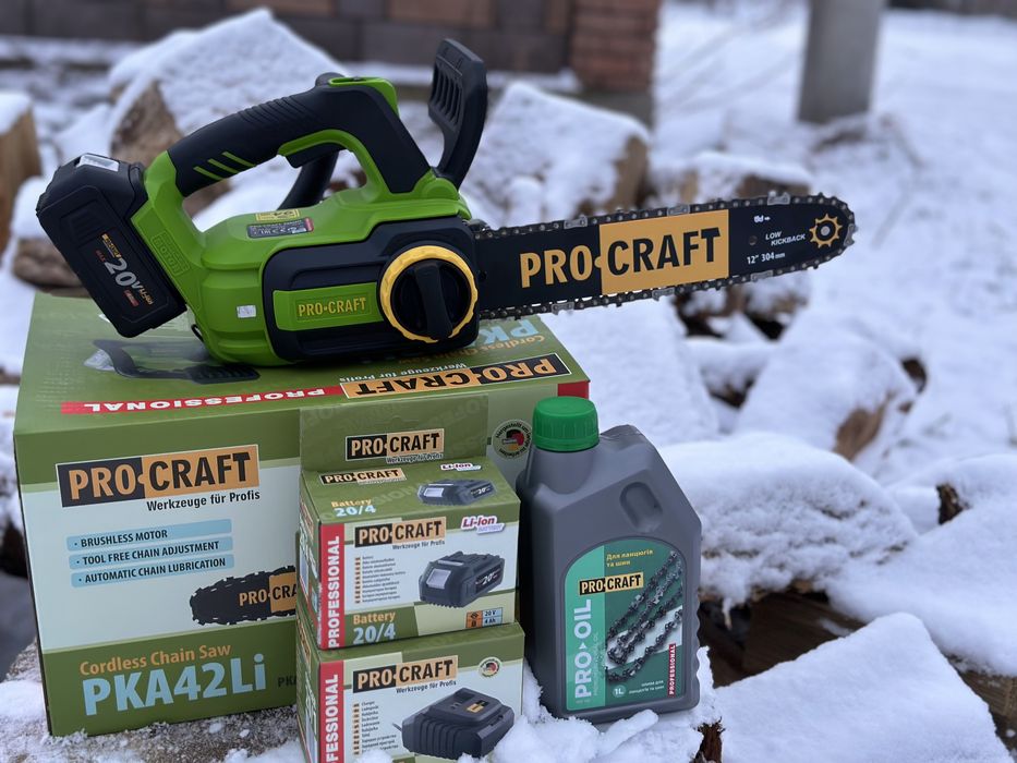 Акумуляторна ланцюгова пила Procraft PKA42Li з акб та зп