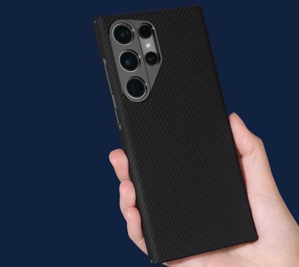 Карбоновый чехол Premium Slim Carbon для Samsung S24, Ultra, Plus