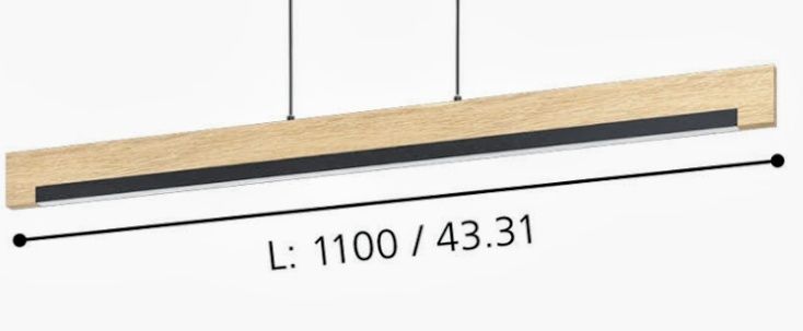 Lampa wisząca CAMACHO LED 25,5W 3000K - czarny/drewno