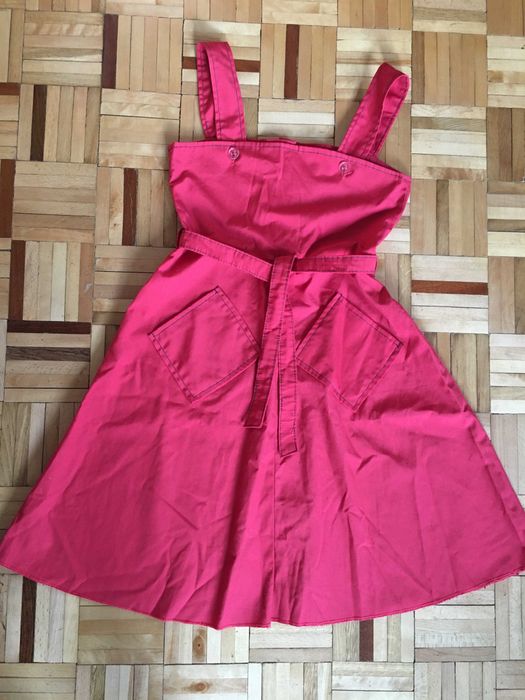 Retro czerwona sukienka Sawa pryncessa dla dziewczynki PRL