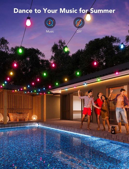 Govee lampki ogrodowe 30m RGBIC - Smart Outdoor String Lights IP65