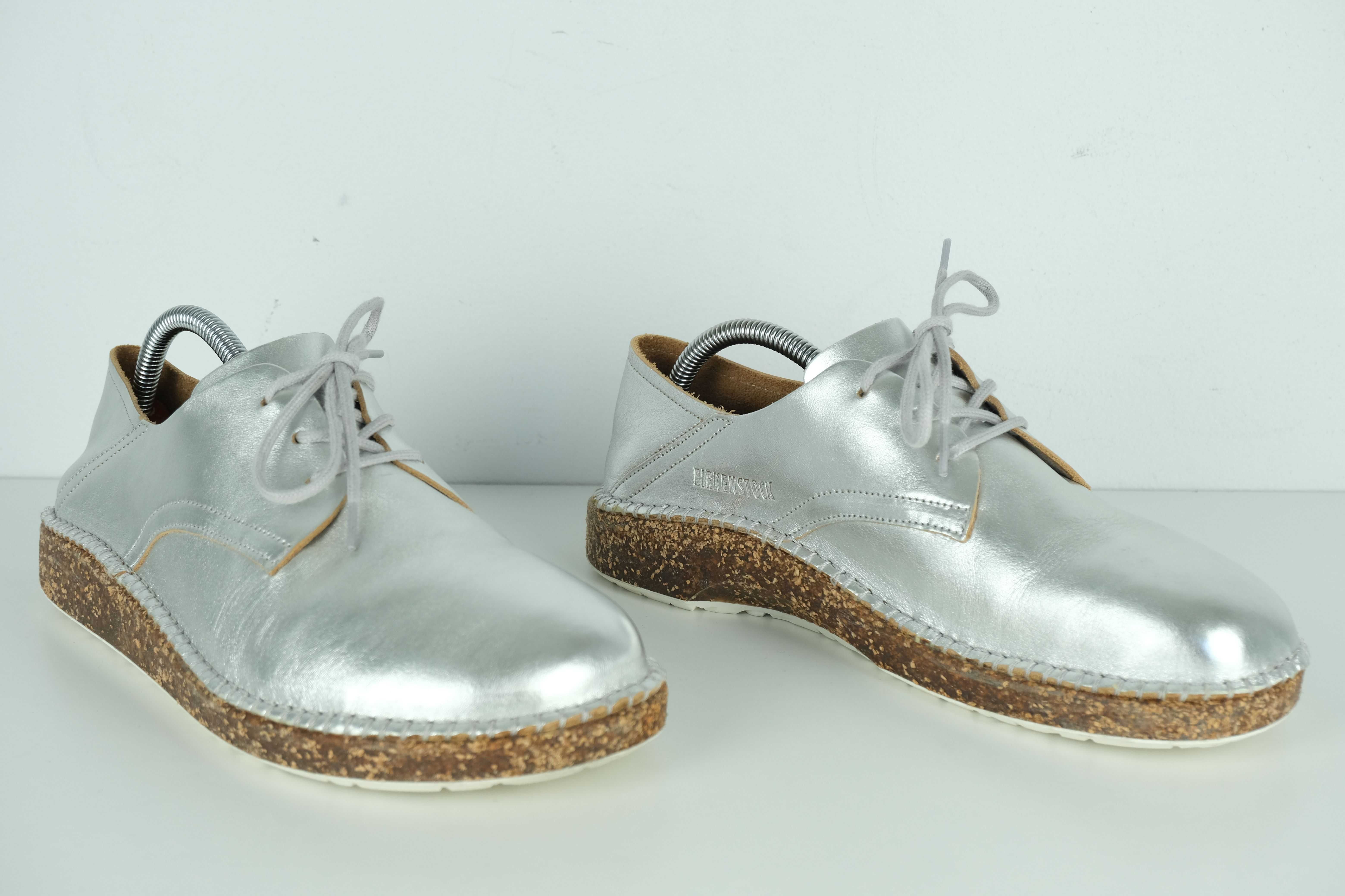 Birkenstock model gary ml silver skóra r 41- 26.5 cm st idealny