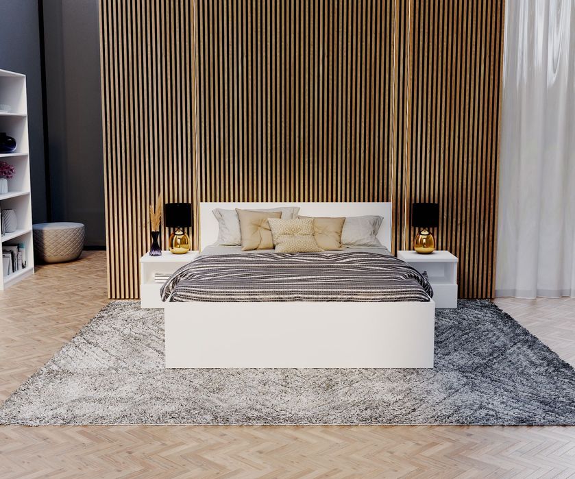 Łóżko Małżeńskie Pojemnik 90/120/140/160/180x200 podnoszonym stelażem