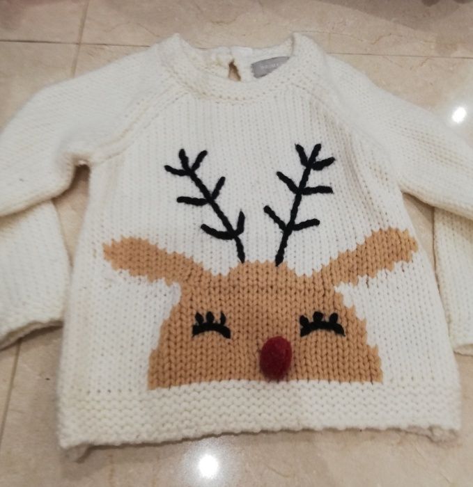 Camisola de lã como nova tamanho 9-12 meses