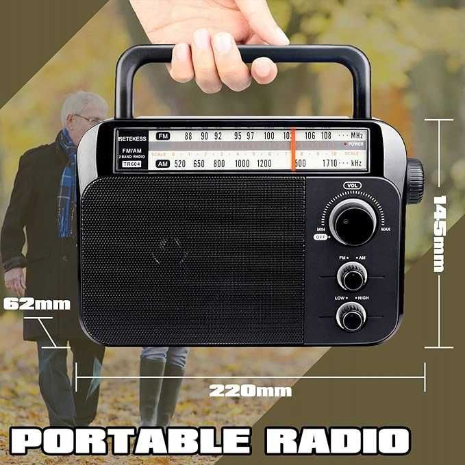 Radio sieciowo-bateryjne AM, FM, SW Retekess TR604