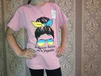 Патріотична футболка для дівчинки 4-5 років, розмір 116-122